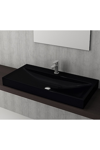 Bocchi Scala Tezgah Üstü Lavabo 100 CM Mat Siyah 1079-004-0126