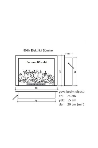 Alaz Efekt Alaz80s 1800w Ses Efektli Elektrikli Şömine Hazne