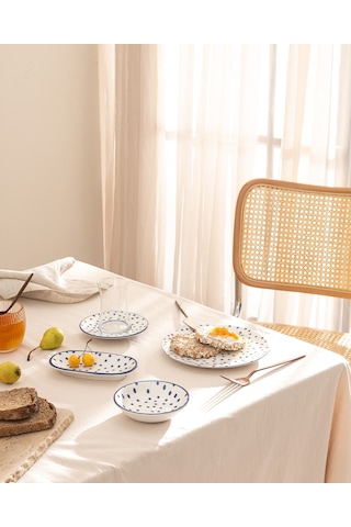 Madame Coco Bleunay 26 Parça Kahvaltı Takımı - Mavi/beyaz 8684427290378 Çok Renkli