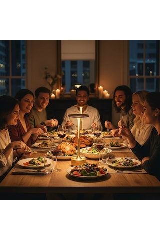River World Dekoratif Modern 3 Renk Işık Modlu Dokunmatik Gold Eskitme Kasalı Masa Lambası Çok Renkli