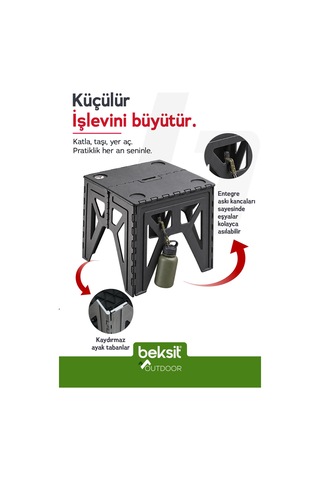 Beksit Outdoor Herkül D Katlanır Masa (Antrasit)