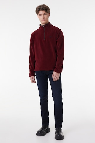 Lee Regular Fit Normal Kesim Dik Yaka Yarım Fermuarlı Bordo Polar L212208810 Bordo