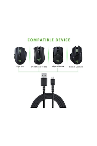 Thunderbolt Basilisk Ultimate Naga Pro Deathadder V2 Pro Viper Ultimate Fare İçin 5.9ft Kablo Pembe İçin Usb Şarj Kablosu