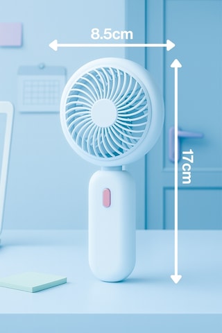 Taşınabililir Mini Usb Şarjlı 3 Kademeli El Masaüstü Vantilatör Fan Soğutucu Ym88220 Mavi