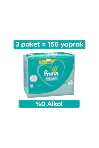 Prima Temiz Ve Ferah Islak Bebek Havlusu 3'Lü Paket 156'Lı