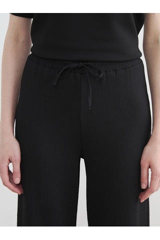 Lcw Modest Siyah Beli Lastikli Dokulu Kadın Pantolon