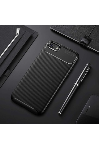 Apple Uyumlu iPhone 8 Kılıf Zore Negro Silikon Kapak-Siyah