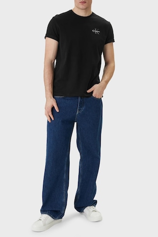 Calvin Klein Erkek T Shirt Lv04rf279g 3ge Siyah-beyaz Siyah - Beyaz