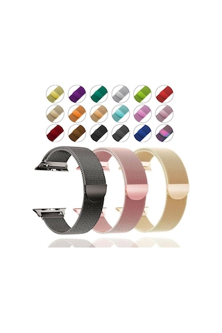 Apple Uyumlu Watch 3 4 5 6 7 Seri 42 MM 44 MM 45 MM Metal Hasır Tme Kordon