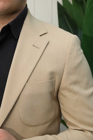 Bys Beystil Sivri Yaka Krem Ceket 572 - Slim Fit