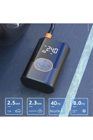 Teltree Kablosuz Araba Lastik Pompa 150 Psi - Otomobil, Motosiklet, Bisiklet İçin Hızlı Şişirme, Akıllı Ekran, Otomatik Kapatma Ve Powerbank Özelliği
