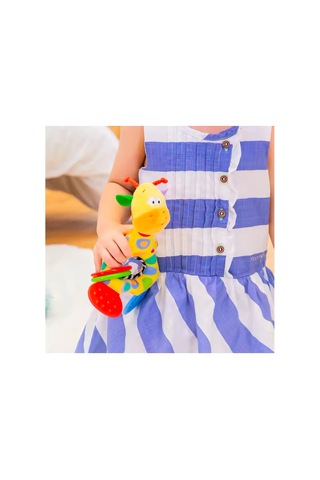 Zürafa Bebek Diş Kaşıyıcı Özellikli Çıngırak Peluş Oyuncak Ötmeli Karışık Renkler