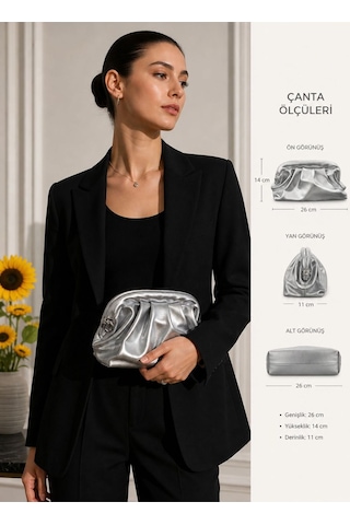 Moda Çınar El Ve Kol Çantası Askılı Yeni Model Model:gmşklel01 Gümüş