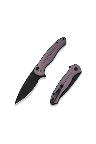 Civivi Button Lock Kitefin Purple Aluminum Handle Black Stonewashed 14c28n Blade Kamp Çakı Mor