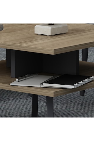 Lagomood İrony Ofis Sehpası Antrasit Ceviz