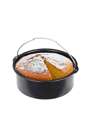 Qingmipy Hava Fritözü Aksesuar Seti - 7 İnç Fritöz Sepeti Ve Pizza Taşı, Çeşitli Yemekler İçin Dayanıklı, Anti Yapışkan Malzeme