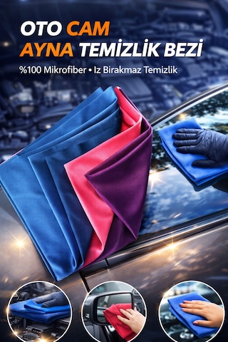Sihirli İz Bırakmaz Mikrofiber Cam-ayna Yüzey Bezi 40x50 Mavi