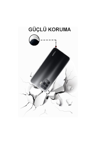 Oppo Reno 5 Lite Kılıf Kamera Korumalı Tıpalı Şeffaf Silikon Kapak