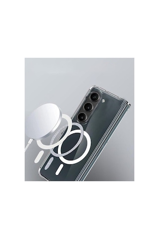 Samsung Galaxy Uyumlu Z Fold 6 Kılıf Magneticsafe Şeffaf Silikon - Şeffaf Renk
