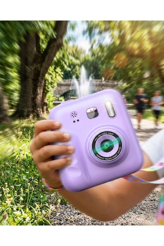 Çocuk Dijital Fotoğraf Makinesi Anında Baskı Ve 4 Rulo Kağıt 5 Kalem Standart