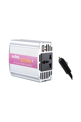 S-lınk Sl-200w 200w Dc12v-ac230v Çakmaktan Power Inverter-94573