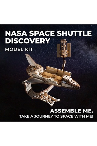 Ugears Nasa Uzay Mekiği Discovery Modeli, 3d Ahşap Bulmaca, 1:96 Ölçekli Uzay Mekiği Modeli Parçalı Setler