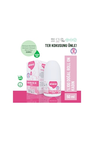 Siveno %100 Doğal Roll On Kadın Deodorant Ter Kokusu Önleyici Bitkisel Leke Bırakmayan Vegan 50 ML