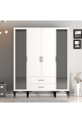 Variant Kumsal 4 Kapılı Rtr Gardrop - Beyaz / Beyaz