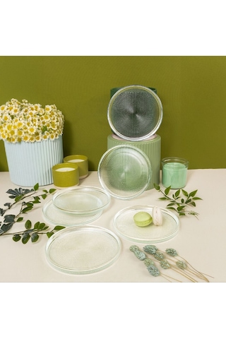 Fecra Loren 6'lı Pasta Tabağı Seti Natürel 16 Cm