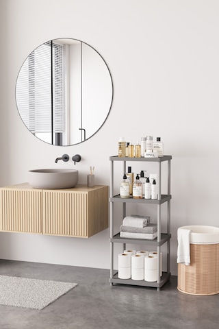 Gri 4 Katlı 33x40 Ekstra Geniş Düzenleyici Mutfak Banyo Ve Kiler Rafı