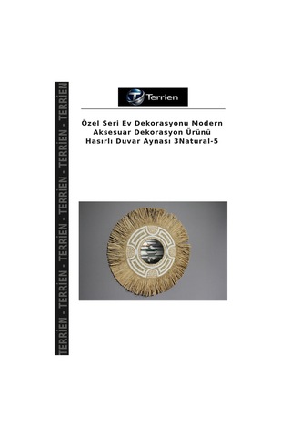 Özel Seri Ev Dekorasyonu Modern Aksesuar Dekorasyon Ürünü Hasırlı Duvar Aynası 3natural-5 Naturel