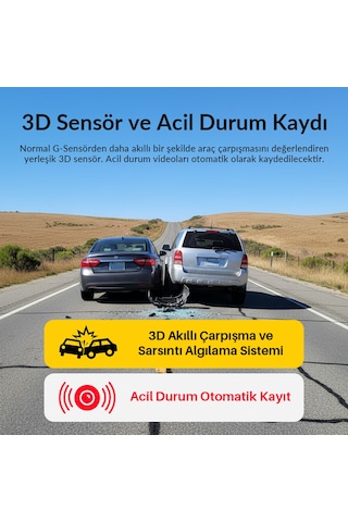 Kawa D7 2 Kameralı Ön Ve Arka 4k+1080p Hdr Wi-fi 6 Ve Gps'li Araç Kamerası + 64gb Hafıza Kartı