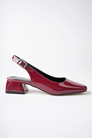 Muggo Lois Garantili Arkası Açık Kare Burunlu Kadın Kısa Topuklu Ayakkabı 001