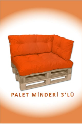 Dış Ve Iç Mekan Palet Bahçe Balkon Havuz Başı Yer Minderi Koltuk Minderi Takımı Turuncu