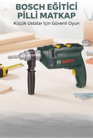TıfılToys Bosch Lisanslı Orjinal Işıklı Ve Sesli Oyuncak Matkap Işıklı Ve Sesli Gerçekçi Eğlence