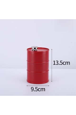 Tenfowee 304 Paslanmaz Çelik Taşınabilir Misket, Kamp İçin Çok Amaçlı Alkol/yağ/su Deposu, Kreatif Retro Tasarım, 750ml Kırmızı Kırmızı