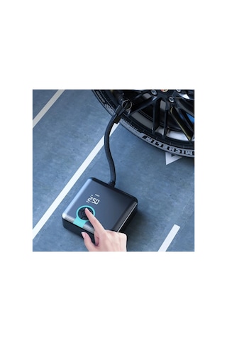Lastik Şişirme Pompası 4000mah Powerbank El Feneri Yatak Top Motorsiklet Bisiklet Hava Kompresörü