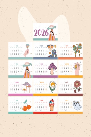 Groovy Tasarım 2026 Masa Takvimi Pytktkv024