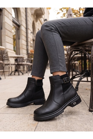 Nesilshoes Nesil Shoes Marr 860 Hakiki Deri İçi Kürklü Kadın Bot Siyah