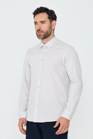 White Stone Ekru %100 Pamuk Dynamic Fit Erkek Günlük Gömlek
