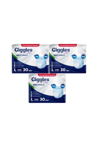 Giggles Hasta Bezi Yetişkin Emici Külot L-büyük 90 Adet 3pk 30 L