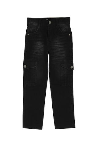 Modanino Erkek Çocuk Kargo Cepli Esnek Belli Likralı Jean Pantolon 13-17 Yaş 12364 Siyah