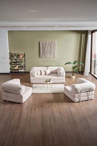 Legom Avanos Aktivite Koltuğu Yatak Olabilen Çok Amaçlı Kanepe Koltuk Takımı Krem Krem