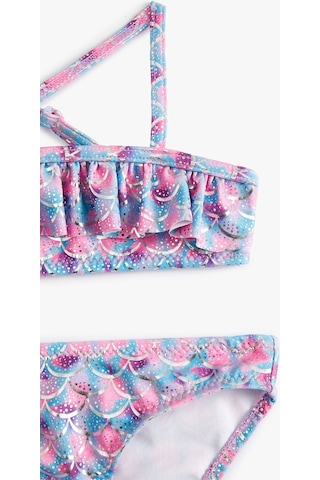 Koton Bikini Takımı Fırfırlı İnce Askılı Pembe Desenli 4skg00001mm Pembe