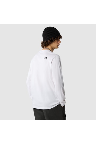 The North Face M L/s Simple Dome Tee Erkek Sweatshirt-28935 - Beyaz