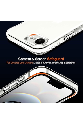 Apple Uyumlu iPhone 16e Kılıf Kamera Korumalı Silikon Şeffaf Arka Kapak Şeffaf