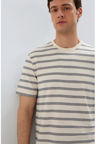 Mavi M0613336-70057 Çizgili Tişört Erkek T-shirt Bej
