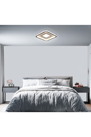 Tavan Led Avize Plafonier Orta Işıklı 40x40cm Siyah - Sarı