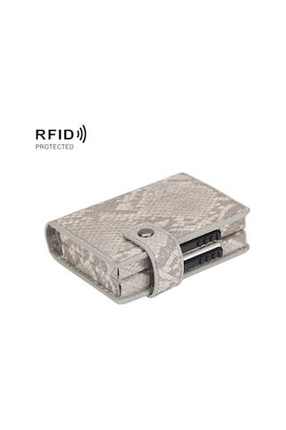 Sones Çift Kartlı Alüminyum Alaşımlı Kart Kutusu Rfıd Hırsızlığa Karşı Cüzdan Gri