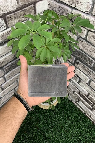 Derije Hakiki Deri Gri Tiguan Crazy Erkek Cüzdanı T1828 Çok Renkli